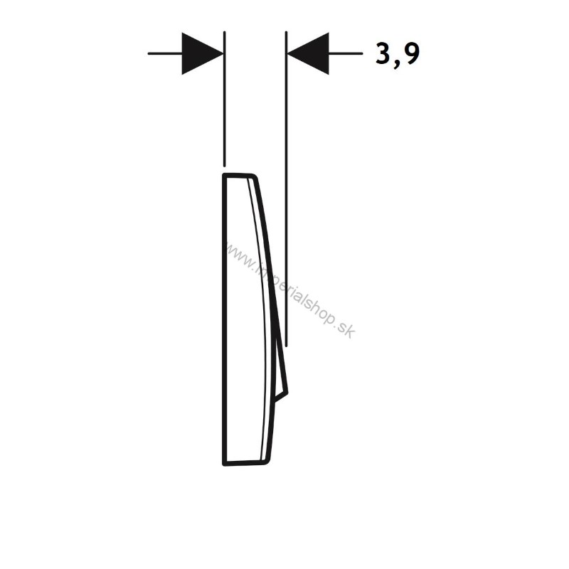 GEBERIT Ovládacie tlačidlo Geberit 200F, pre Štart - Stop splachovanie s lesklým pochrómovaním 115.222.21.1