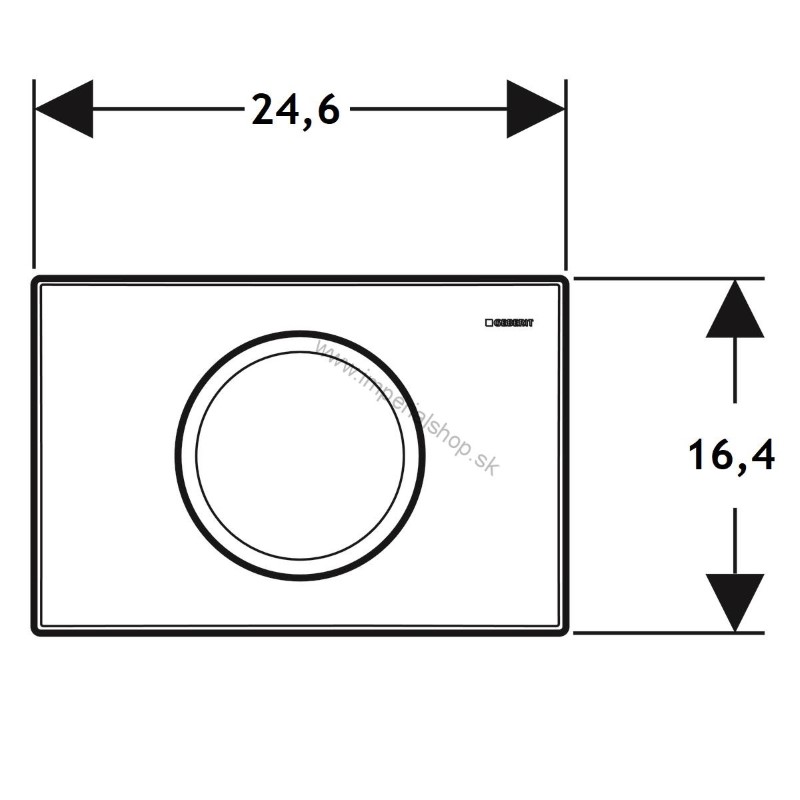 GEBERIT Ovládacie tlačidlo Geberit Delta15, pre Štart - Stop splachovanie s lesklým pochrómovaním 115.109.21.1