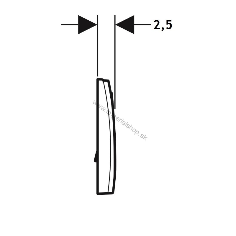 GEBERIT Ovládacie tlačidlo Geberit Delta15, pre Štart - Stop splachovanie s lesklým pochrómovaním 115.109.21.1