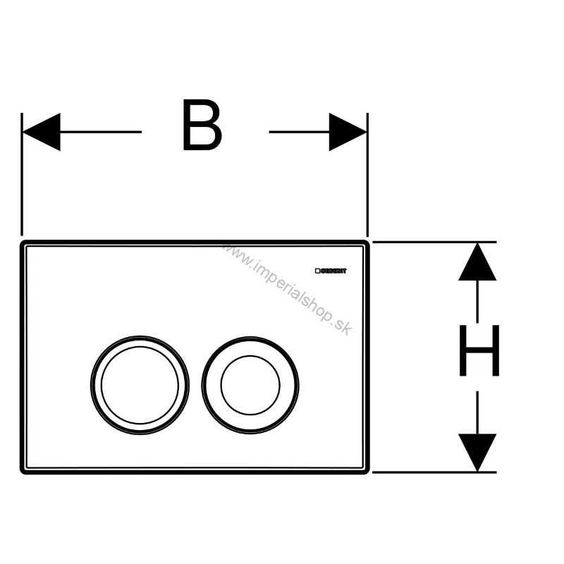 GEBERIT Ovládacie tlačidlo Geberit Delta25, pre dvojité splachovanie s lesklým pochrómovaním 115.125.21.5