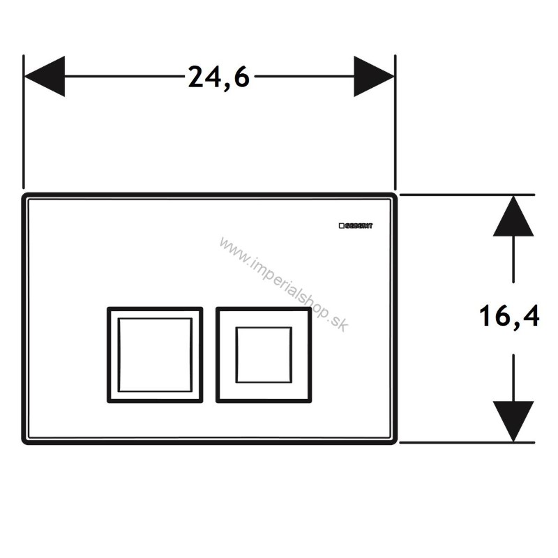 GEBERIT Ovládacie tlačidlo Geberit Delta35, pre dvojité splachovanie s lesklým pochrómovaním 115.135.21.5