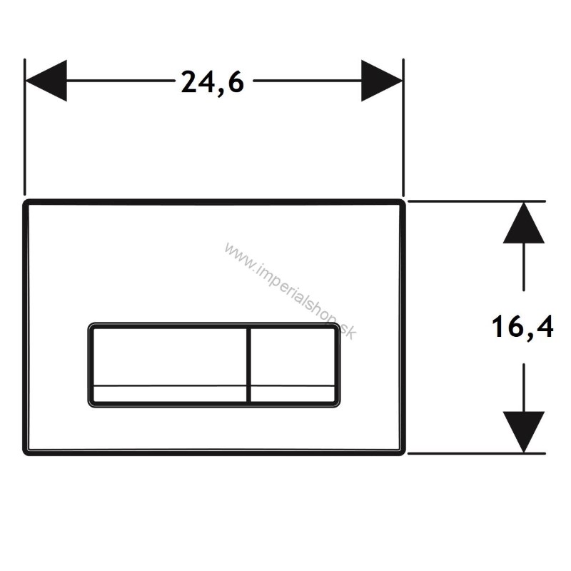 GEBERIT Ovládacie tlačidlo Geberit Delta50, pre dvojité splachovanie s matným pochrómovaním 115.119.46.1