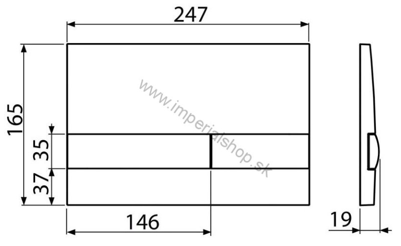 ALCADRAIN M1712-8 Ovládacie tlačítko - chróm-mat/čierna