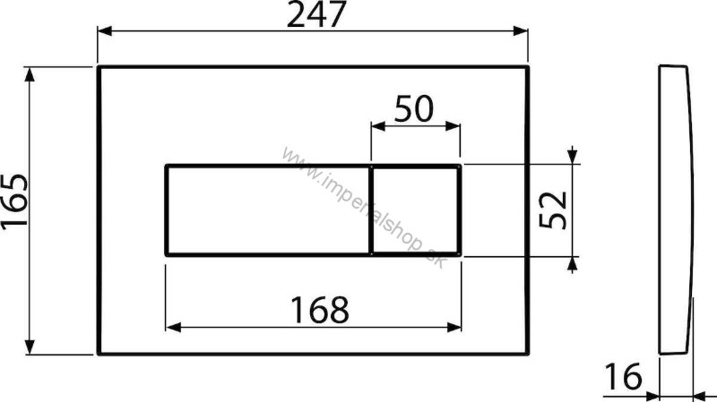 ALCADRAIN M372 Ovládacie tlačítko - chróm-mat