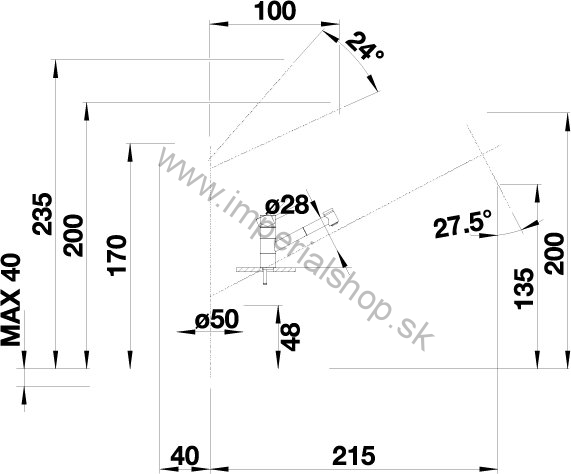 BLANCO TIVO-S SILGRANIT®-Look/chróm hliníková metalíza