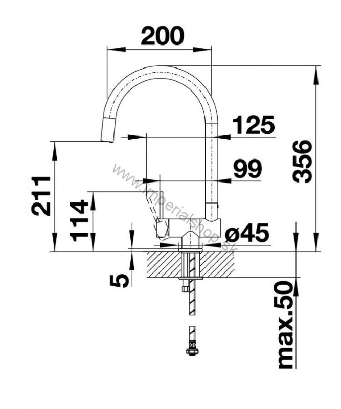 BLANCO CORESSA-F páka vľavo