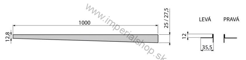 ALCADRAIN APZ902M/1000 Nerezová lišta pre spádovanú podlahu, pravá