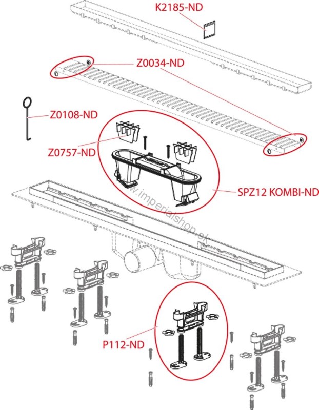 ALCADRAIN APZ12-1050 OPTIMAL Podlahový žľab