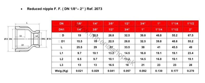 Nerezový nátrubok redukovaný 2073 5/4" - 1"