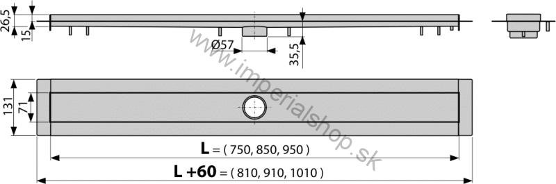 ALCADRAIN APZ13-850 MODULAR Podlahový žľab + sifón APZ-S6