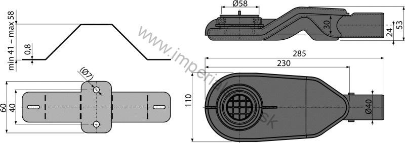 ALCADRAIN APZ13-850 MODULAR Podlahový žľab + sifón APZ-S6