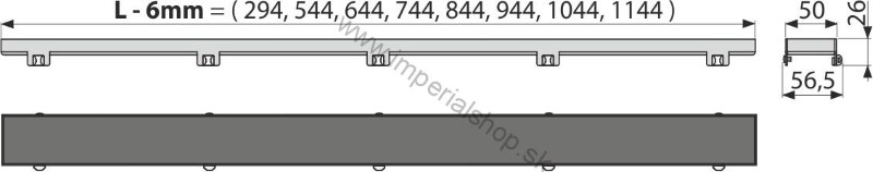 ALCADRAIN FLOOR-650 Podlahový rošt pre vloženie dlažby