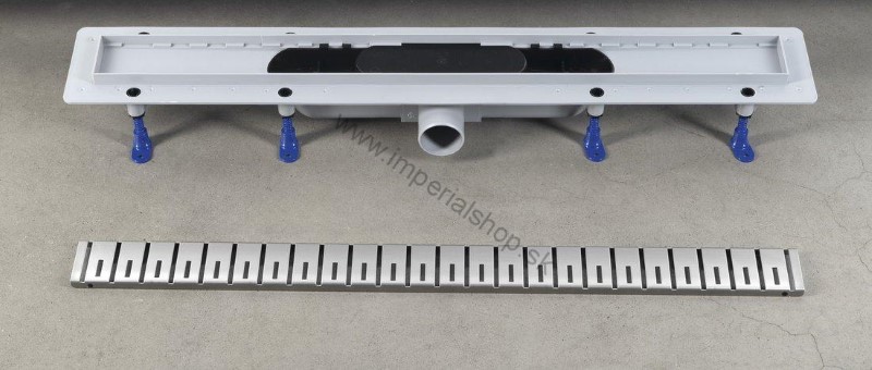 KLAVER sprchový kanálik s nerezovým roštom, superflow, DN50, 910x122x65 mm