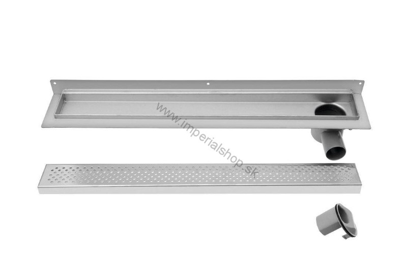 KROKUS nerezový sprchový kanálik s roštom, k stene, 960x122x92 mm