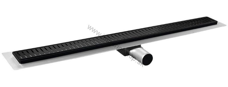 MANUS BLACK nerezový sprchový kanálik s roštom ONDA, 750x130x55 mm