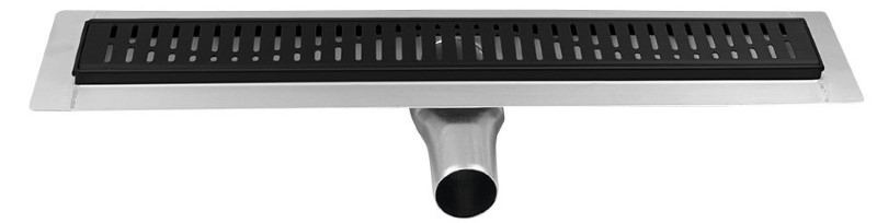 MANUS BLACK nerezový sprchový kanálik s roštom ONDA, 850x130x55 mm