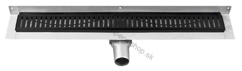MANUS BLACK nerezový sprchový kanálik s roštom ONDA, k stene, 950x112x55 mm