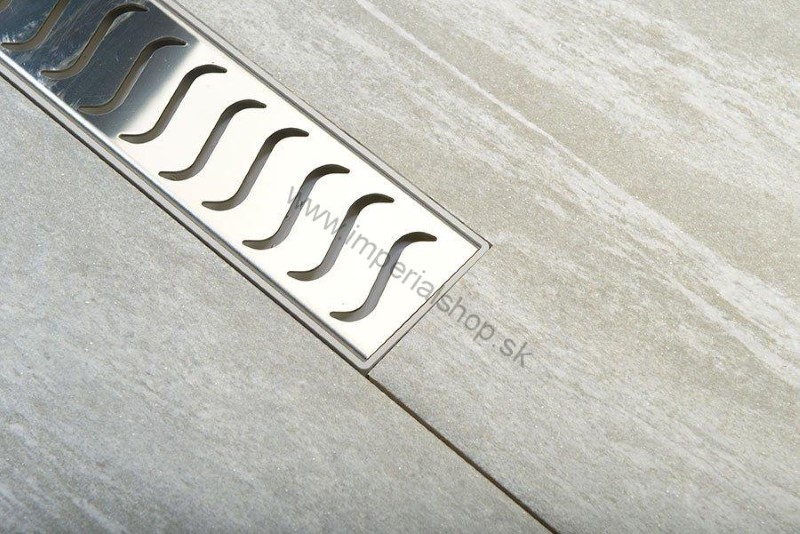 SCENE plastový sprchový kanálik s nerezovým roštom, 820x123x68 mm