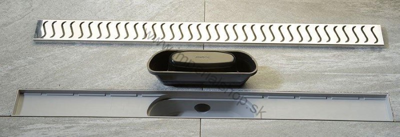 SCENE plastový sprchový kanálik s nerezovým roštom, 920x123x68 mm