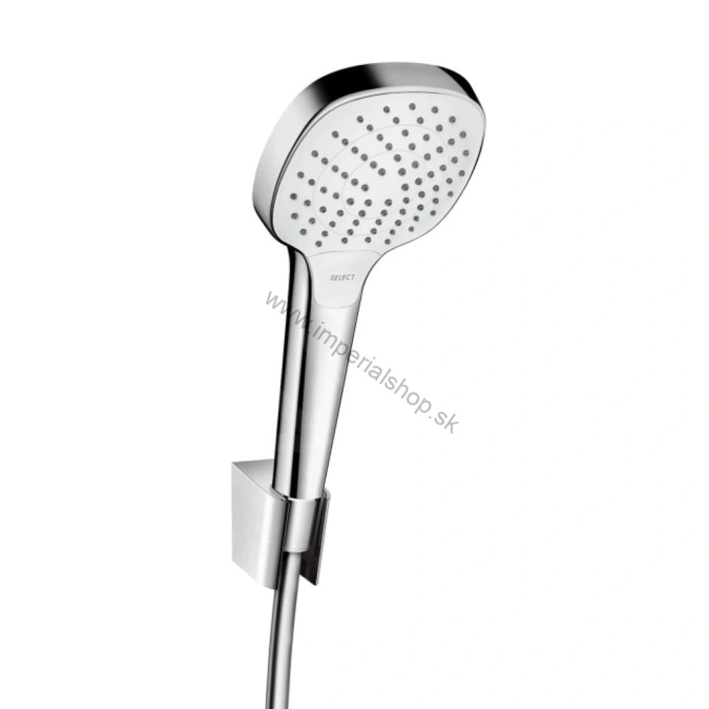 HANSGROHE Croma Select E - Set sprchovej hlavice, 3 prúdy, držiaku a hadice 1,25 m, biela/chróm 26425400