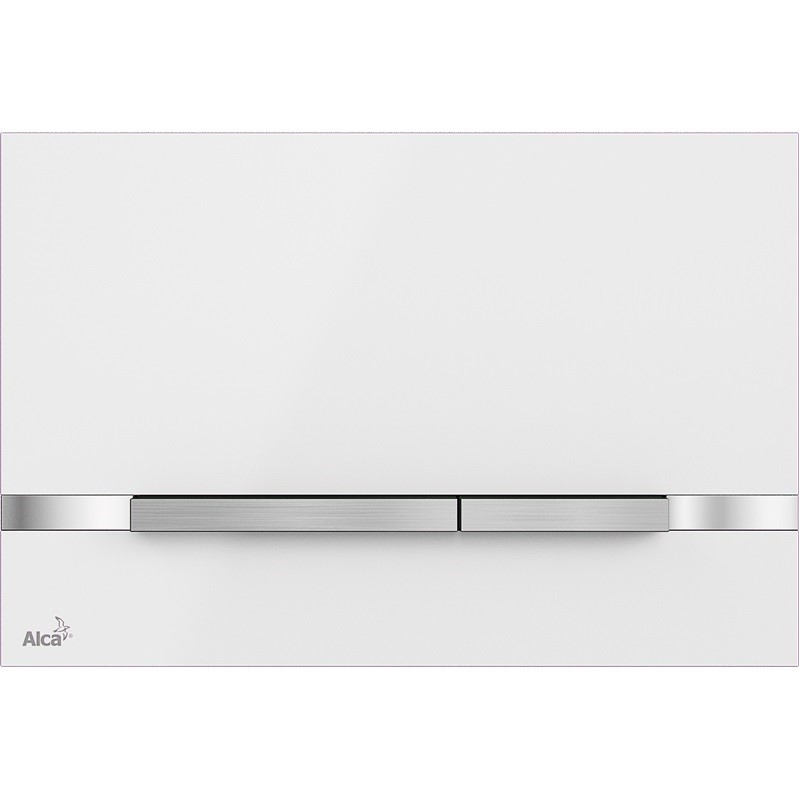 ALCADRAIN STRIPE WHITE Ovládacie tlačítko - nerez/biela lesk
