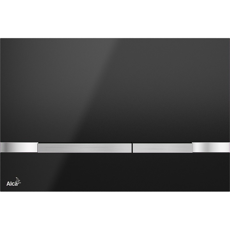 ALCADRAIN STRIPE BLACK Ovládacie tlačítko - nerez/čierna lesk