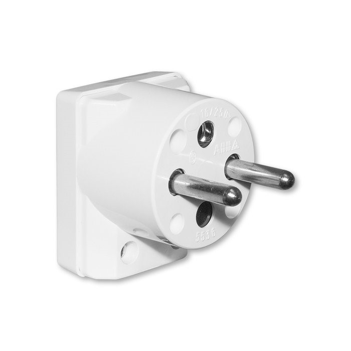 Vidlica 5536-2154 250V 16A 2P PVC biela