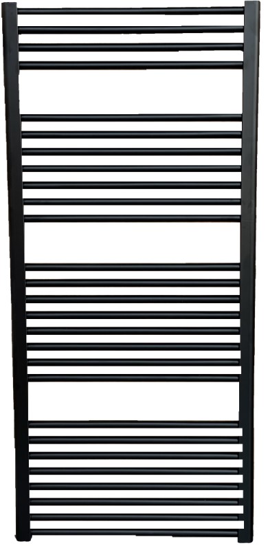 Rebríkový radiátor čierny rovný 600 x 1850