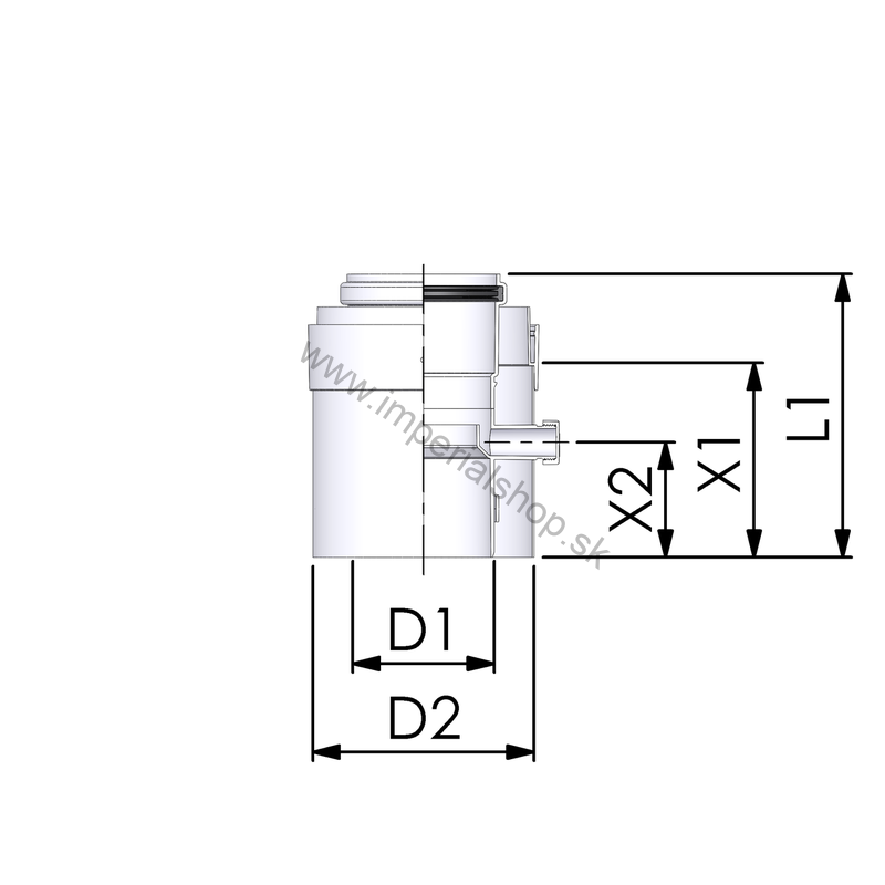 Komín kond  vsuvka s odtokom kondenzátu 80/125 PP/AL BEANAA601
