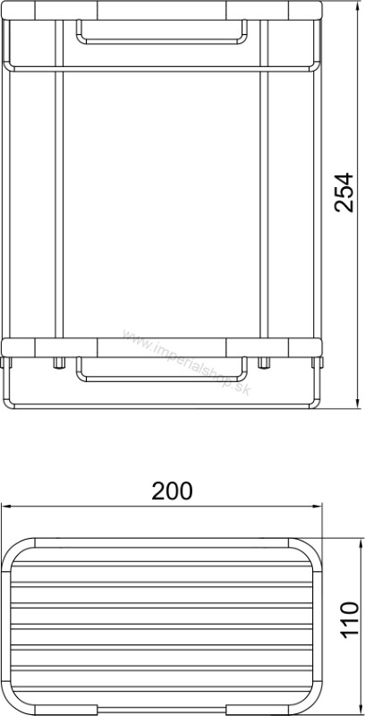 NOVA Dvojitá polica malá nízka Drôtený program chróm