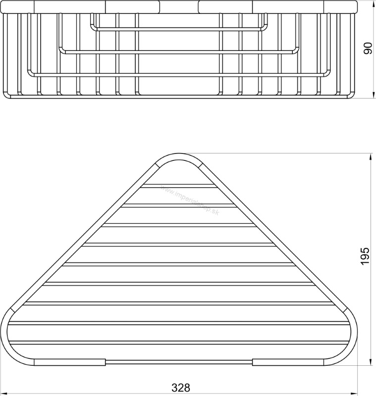 NOVA Rohová polica veľká hlboká Drôtený program chróm