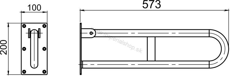 NOVA Úchyt dvojitý sklopný 572 mm biely