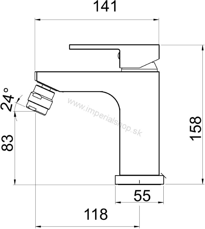 NOVA Bidetová batéria s výpusťou Nobless EDGE chróm