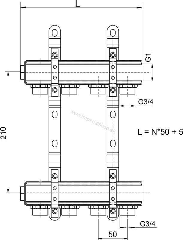 NOVA ROZDEĽOVAČ so šróbením jednostranný G1" 7 okruhov