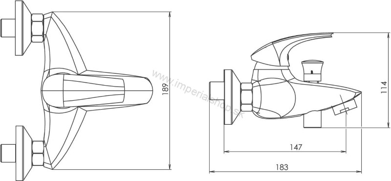 NOVA Vaňová batéria bez príslušenstva 150 mm Metalia 57 chróm