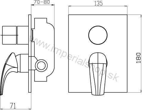 NOVA Vaňová sprchová batéria s prepínačom Metalia 57 chróm