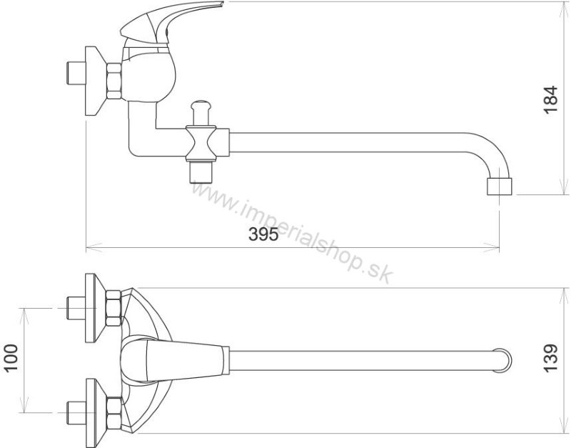 NOVA Paneláková batéria bez príslušenstva 100 mm Metalia 57 chróm