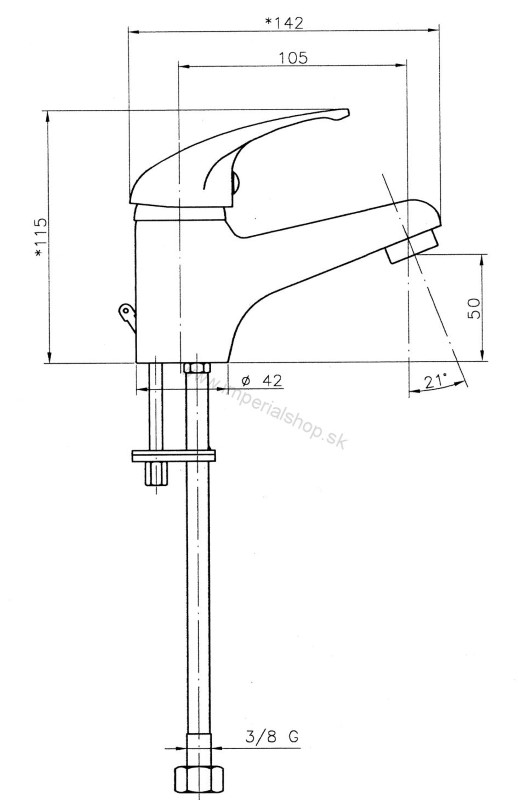 NOVA Umývadlová batéria bez výpusti Titania Iris chróm