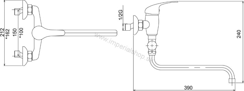 NOVA Paneláková batéria bez sprchy 150 mm Titania Iris chróm 92071/1,0
