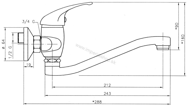 NOVA Drezová umývadlová batéria 100 mm Titania Iris chróm 92074,0