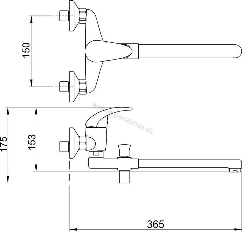 NOVA Paneláková batéria bez sprchy 150 mm Titania Iris chróm 92032/1,0