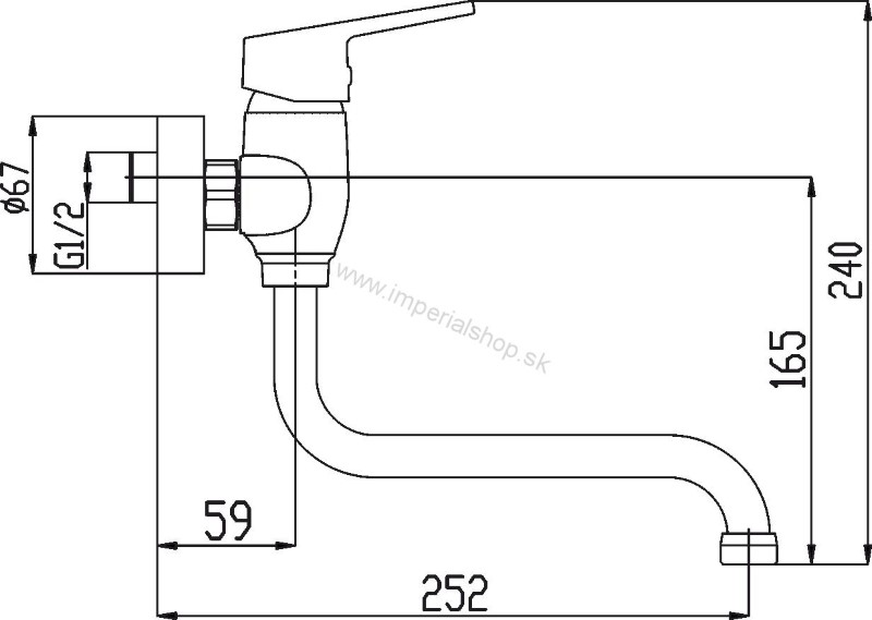 NOVA Drezová /umyvadlová nástenná batéria Titania Iris New 94470/T,0