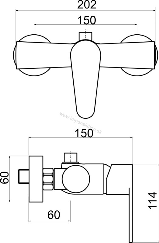 NOVA Sprchová batéria horný vývod 150mm Titania Fresh chrom