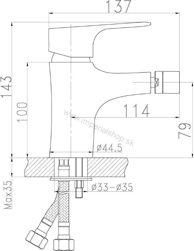 NOVA Bidetová batéria s odpadovou súpravou 97011,0