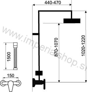 NOVA  Sprchová súprava + sprchová batéria s horným vývodom 38062