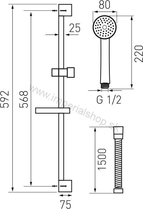 NOVA Sprchová súprava chróm KIT869,0