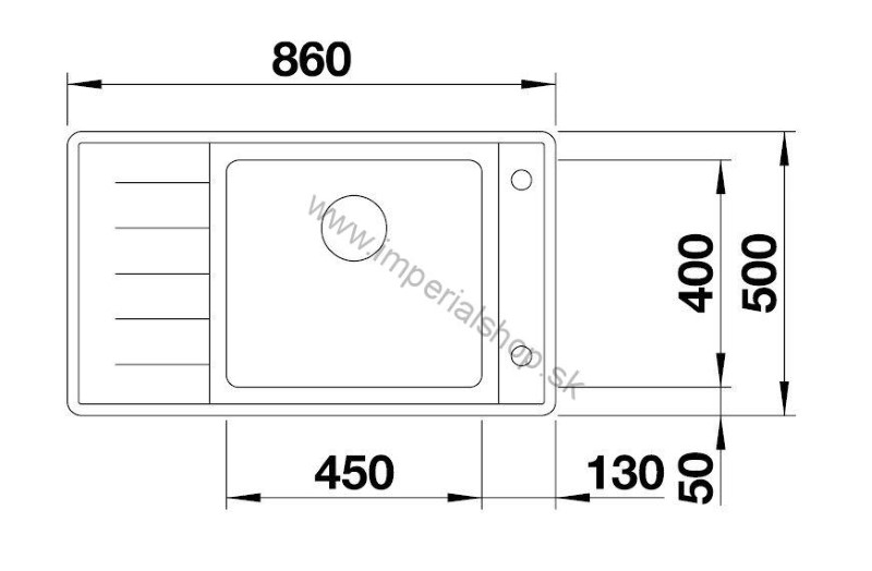 BLANCO ANDANO XL 6 S-IF Compact s excentrickým ovládaním nerez, hodvábny lesk, vanička vpravo 523001