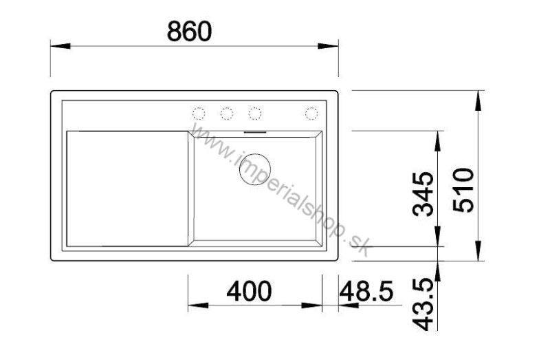 BLANCO ZENAR 45 S pravý, káva 523798