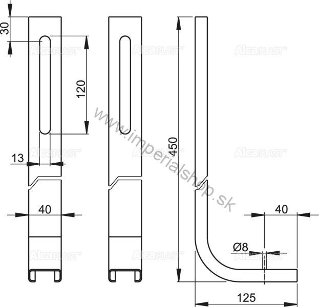 ALCADRAIN M90 Nohy k predstenovým inštalačným systémom