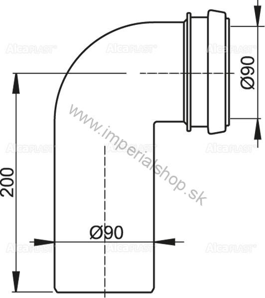 ALCADRAIN M908 Koleno odpadu komplet DN90/90